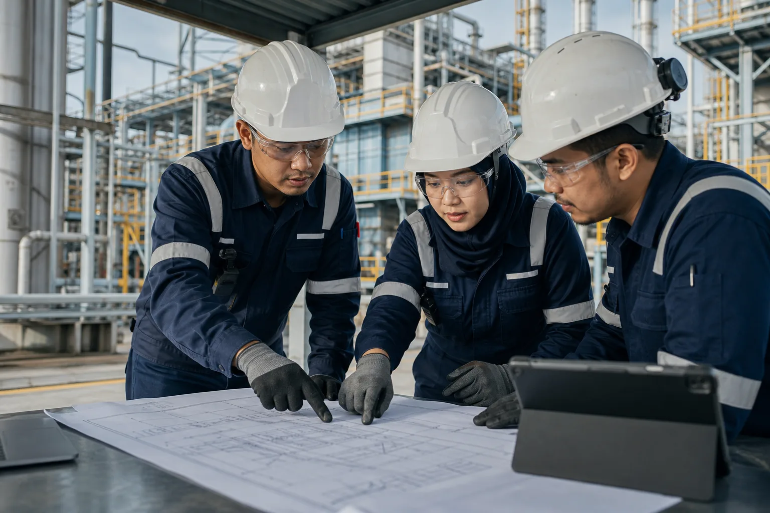 Tim engineering PASTECH meninjau rencana inspeksi